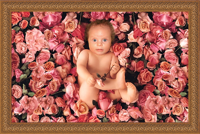 Младенец в розах