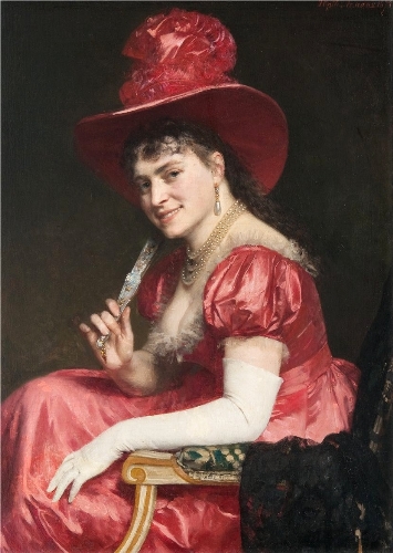 Женщина в красном платье