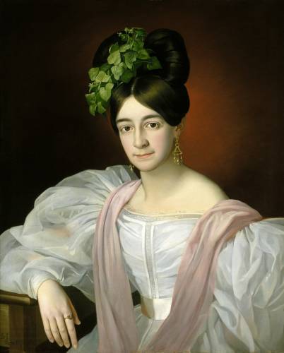 Портрет Марии Касталдо с плющом в волосах