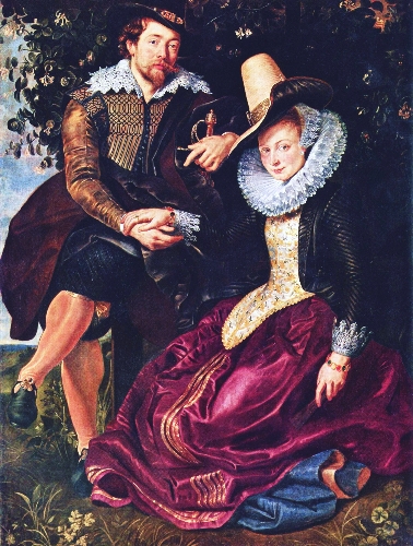 Автопортрет с женой Изабеллой Брант на фоне жимолости