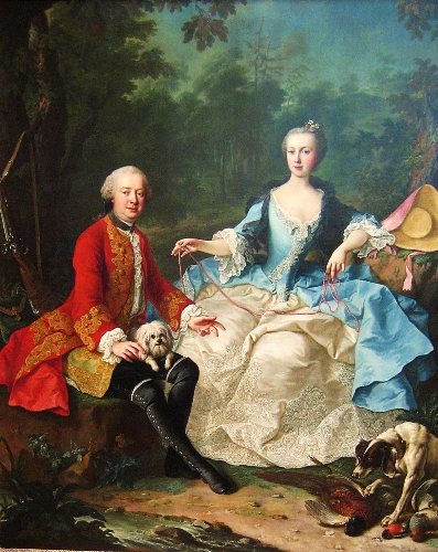 Граф Джакомо Дураццо в образе охотника с женой
